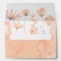 Watercolor Blush & Blooms Floral Peach Invitation Envelope