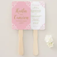 Wedding Program Fan | Nadine (Pink & Gold) 4x6