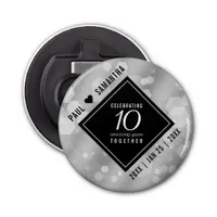 Elegant 10th Tin Wedding Anniversary Celebration Bottle Opener