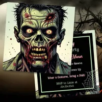 Zombie Themed Halloween Party Invitation