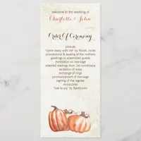 watercolor pumpkins fall harvest wedding programs