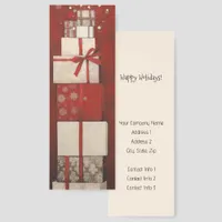 Red White Stack of Gifts Business Promotional Bookmarks