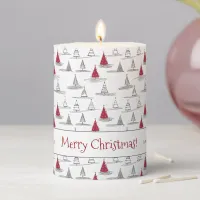 Red Christmas Tree Pattern#5 ID1009 Pillar Candle