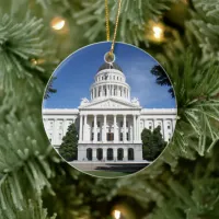 Capitol Majesty: Sacramento's Timeless Icon Ceramic Ornament