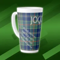 Timeless blue and green Tartan Monogram | Latte Mug