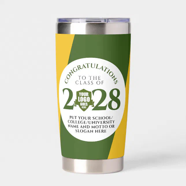 Green Gold School College University Graduation Insulated Tumbler