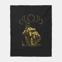 Aesthetic Goblincore And Cottagecore Mushroom Crea Fleece Blanket