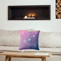 Underwater Shiny Elegant Luxurious Royal Mandala Throw Pillow