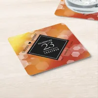 Elegant 23rd Imperial Topaz Wedding Anniversary Square Paper Coaster