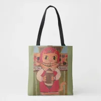 Football Player Cat Folk Art Fun Painting  Tote Bag