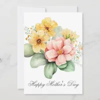 Pretty Watercolor Florals Mothers Day Card