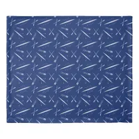 Rowing Boats and Oars Navy Blue and White Pattern Duvet Cover