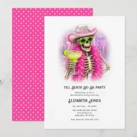 Till Death Do Us Party Funny Skeleton Bachelorette Invitation