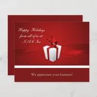 Budget Red Gift Business Holiday Card