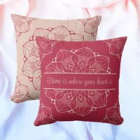 Pale Dogwood & Viva Magenta Mandala Personalized Throw Pillow