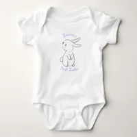 Baby boy's first Easter with cute bunny purple Baby Bodysuit