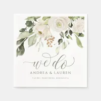 Elegant Wedding Greenery Foliage Cocktail White Napkins