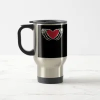 Cool Classic Funny Skeleton Hands Heart - Valentin Travel Mug