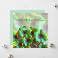 Shamrocks with gold accents, St. Patrick's Day  Holiday Card