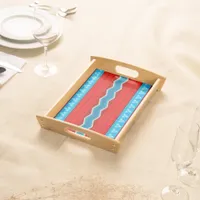 Southwest River Canyon Geometric Red Turquoise Serving Tray