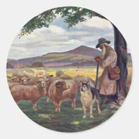 Tending the Sheep Classic Round Sticker