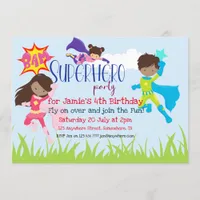 Superhero Boy/Girl Birthday Party Invitation