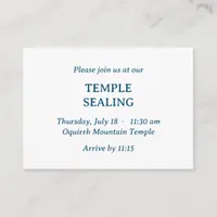 Blue Spanish-English Temple Sealing Invitation