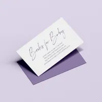 Modern Lavender Handwritten Books for Baby Enclosure Card