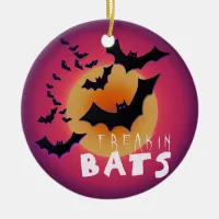 Freakin' Bats Halloween ID223 Ceramic Ornament