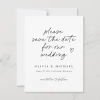 Modern Love Note Handwriting Wedding Save The Date