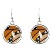 Monarch Butterfly Wing Pattern Orange and Black Earrings