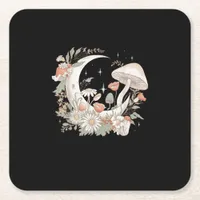 Aesthetic Moon Goblincore And Cottagecore Mushroom Square Paper Coaster