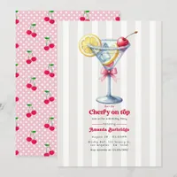 She’s the Cherry on Top Preppy Martini Birthday Invitation