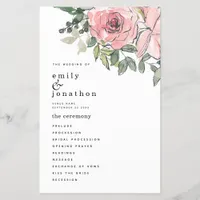 Thumbnail for PAPER Blush Pink Florals Wedding Program