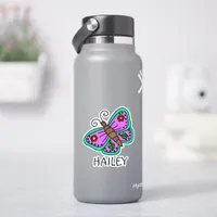 Pretty Butterfly and Name Personalized   Sticker