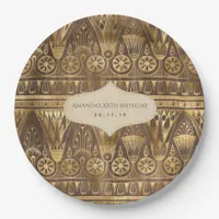 Gold Foil Egyptian Themed Party Paper Plates