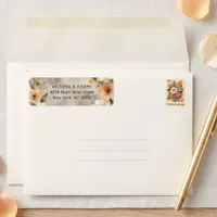 Terracotta Boho Floral Autumn Wedding Address Label