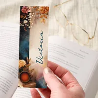 Dark Academia Autumn Tea Books Personalized Bookmarks