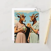 Surreal Goat Breakfast Postcard