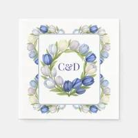 Serenity in Bloom Pastel Tulip Floral Home Decor Napkins