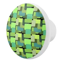 Green Emerald Lime Jade Modern Abstract Ceramic Knob