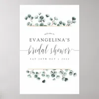 Eucalyptus Geometric Bridal Shower Welcome Poster