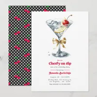 She’s the Cherry on Top Martini Birthday Party Invitation