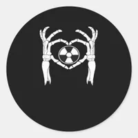 Radiology X-Ray Tech Heart Shaped Skeleton Hands D Classic Round Sticker