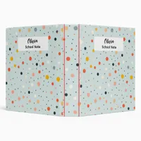 Colorful Dot Back to School Supplies  3 Ring Binder