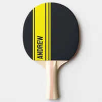 Solid Gray and Yellow Customizable Ping Pong Paddle