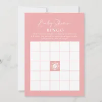 Baby Bingo Pink Winter Baby Shower Games Invitation