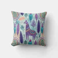 Purple Llama Throw Pillow