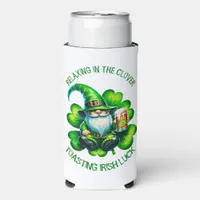 Cute Gnome St Patrick's Day with Beer | Seltzer Can Cooler