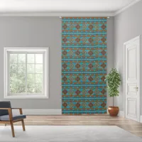 Southwest Mountain Peaks Design Turquoise Curtains